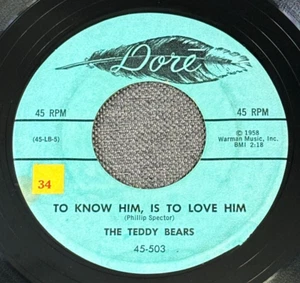 The Teddy Bears – To Know Him, Is To Love Him / Don't You Worry My Little Pet 45 - Imagen 1 de 5