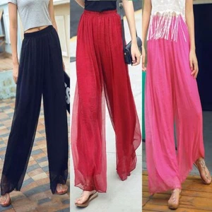 Chiffon palazzo maxi Women casual pants flared harem high waist trousers loose - Picture 1 of 10
