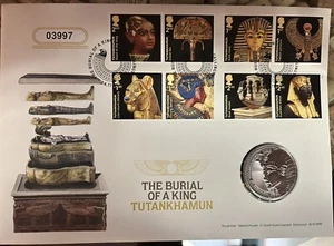 *NEW* 2022 1 oz. UK Silver Coin Mask of Tutankhamun stamp set Limited Edition - Picture 1 of 3