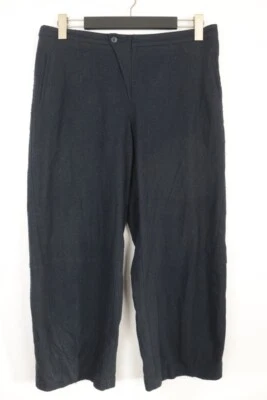 LILITH Black Wool Wide-Leg Cropped Dress Pants Trousers M / 40 / W34 Zip Fly - Image 1 of 4