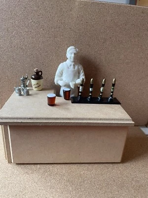 MDF Left Corner Bar Counter 1:12 Scale Dolls House Miniature Only Bar For Sale - Image 1 of 4