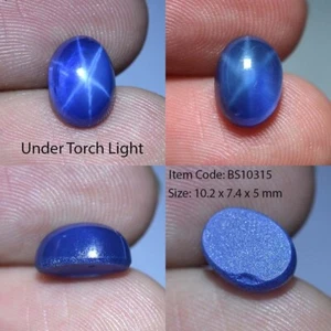 4.60 Ct 10.2x7.4 MM Blue Star Sapphire 6 Rays Lab Created Corundum VDO BS10315 - Picture 1 of 6