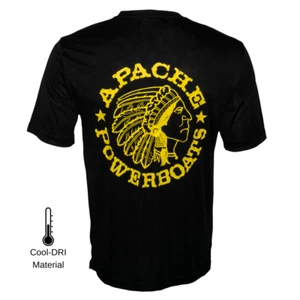 Camiseta clásica de rendimiento monocromático Apache Powerboats | negra/amarilla - Imagen 1 de 4