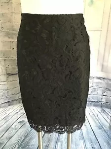 NWT - Lilly Pulitzer Black About Face Lace Hyacinth Straight Pencil Skirt - 4 - Picture 1 of 8