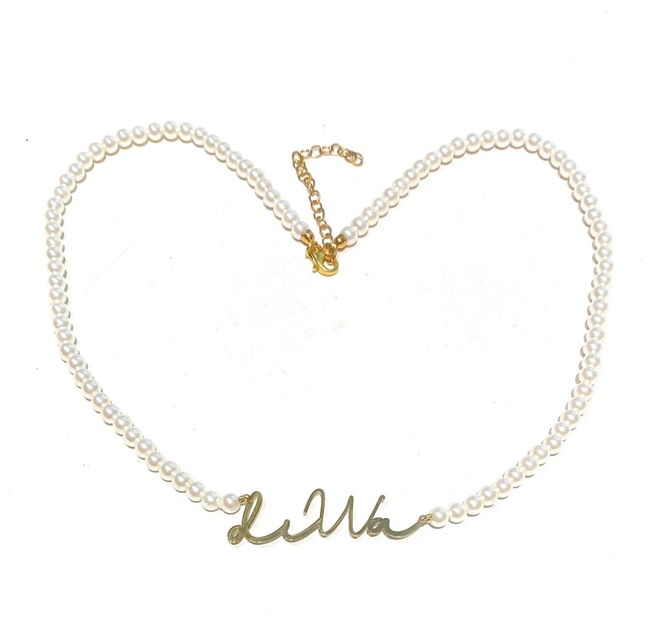 Collarino perle diWa argento sterling 925 placcato oro giallo regolabile - Immagine 1 di 2