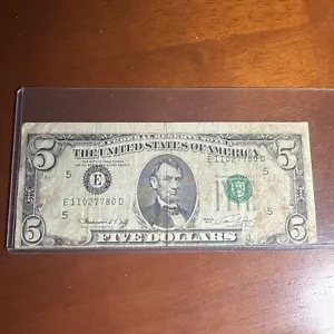 $5 Bill Error Note! 1974 - Good Condition! Rare! - Picture 1 of 8