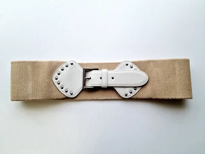 Cinturón Prada Beige y Blanco Ajustable/Elástico Hebilla - Talla 85/34 Foto 1 de 4