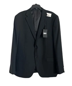 Dkny Mens 43R Black ModernFit Stretch Suit Jacket In Black $360 - Picture 1 of 4
