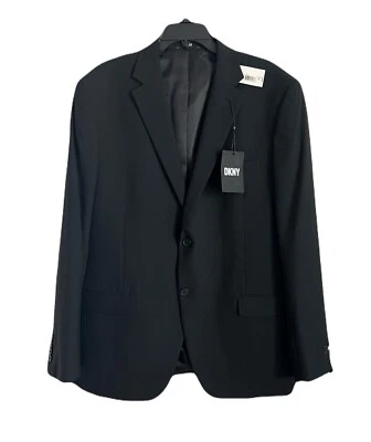 Chaqueta de traje Dkny para hombre negra calce moderno elástica talla 46 regular en negro $360 Foto 1 de 4
