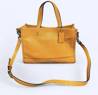 Coach Dempsey Leather Tote Handbag 1959 Crossbody Purse Bag Med Sunbeam Orange - Image 1 of 4