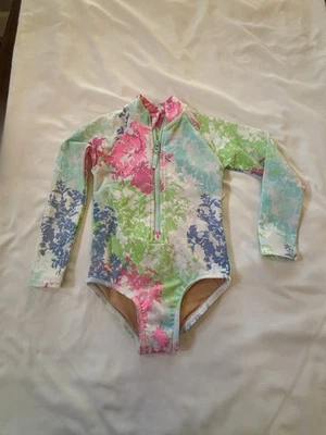 NUEVO CON ETIQUETAS J. Traje de baño Crewcuts floral Rashguard niñas talla 2 una pieza Foto 1 de 4