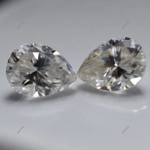 Pair CERTIFIED Moissanite Pear Cut Loose Gemstone 11x7 MM VVS1 D Color 2 Pcs - Picture 1 of 9