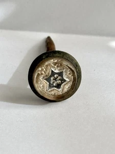 Antique Victorian Sulfide Glass Blue & Silver Star Picture Frame Hanging Nail - Picture 1 of 8