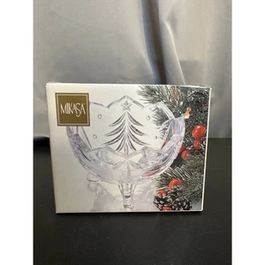 Mikasa Holiday Evergreen Footed Bowl, 6 inch Crystal Christmas Tree Decor - Picture 1 of 5