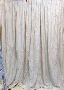 Par de cortinas forradas plisadas vintage beige texturizadas 54x82 - Imagen 1 de 4