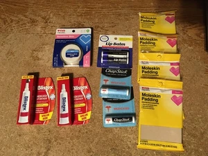 LOT OF BLISTEX CHAPSTICK LIP BALM MOLESKIN PADDING PAPER TAPE NEW / WRONGWAY052 - Picture 1 of 7