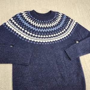 Abercrombie And Fitch Sweater Women Large Nordic Fair Isle Wool Blend Granpa Y2K - Picture 1 of 7