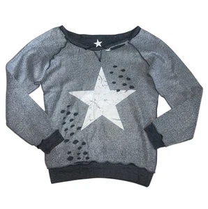 So Nikki Girls Inside Out Fleece Distressed Star Sweatshirt Size S(7-8) - Picture 1 of 5