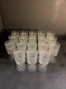 18 - Anchor Hocking Wexford Crystal Diamond Cut Pattern Vintage Goblets 5.5” - Picture 1 of 4