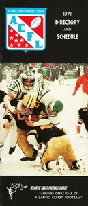 ACFL-ATLANTIC COAST FOOTBALL LEAGUE-1971 DIRECTORY AND SCHEDULE-PRO FOOTBALL - Picture 1 of 4