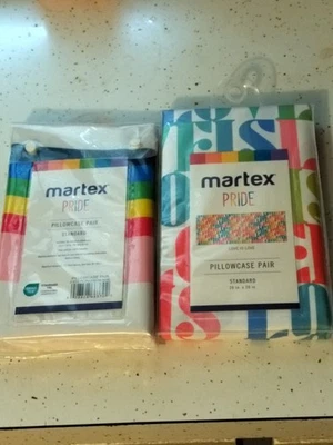  2- Martex Pillowcase Sets Strd  PRIDE "Rainbow Rise" " Love Is Love" (4 Cases ) - Image 1 of 4