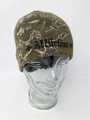 Sombrero Affliction Gorro Tejido Verde Oliva Calavera Gráfico Bordado Talla Única Para Hombre Foto 1 de 4