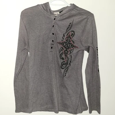 Harley Davidson Pullover Hoodie Women's Size Large Gray Embroidered - Image 1 of 4