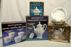 VINTAGE JOHANN HAVILAND BAVARIA GERMANY FINE CHINA BLUE GARLAND TEA  (EZS003031) - Picture 1 of 12