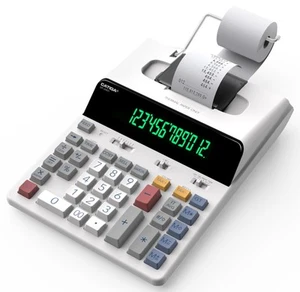 Calculadora de impresión térmica de 12 dígitos con impresión en cinta, adición sin tinta Mac... - Imagen 1 de 8