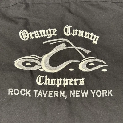 Red Cap Men’s XL SS Button Up Orange County Choppers Rock Tavern New York - Image 1 of 4