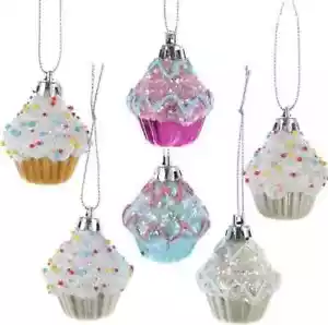 2" Cupcake Ornament Set of 6 - Picture 1 of 12