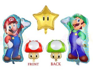 Super Mario Luigi Foil Character Balloons Mushroom Star