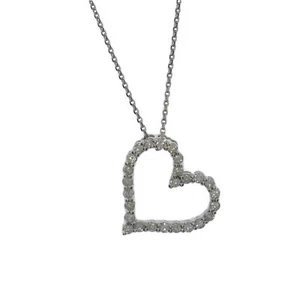 14Kt Gold 0.26 Ct Genuine Natural Diamond heart Pendant Necklace - Picture 1 of 6