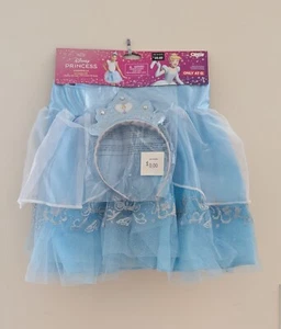 Girls Disney Princess CINDERELLA Tutu Skirt Costume Kit Crown Headband Dress up - Picture 1 of 3