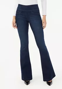 Sofia Jeans by Sofia Vergara Melisa Super High Rise Flare Pull On Dark Wash - Picture 1 of 11