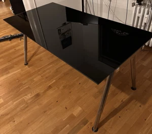 Schreibtisch 160x80 cm Glastisch Glas Galant Ikea schwarz - Bild 1 von 9