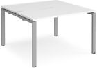 Adapt back to back desks 1200mm x 1200mm - silver frame, white top