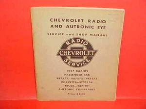 Camión Chevrolet Corvette 1957 radio Delco manual de servicio automático original - Imagen 1 de 8
