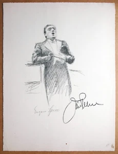 Sänger Jan Peerce Tenor italienische Oper Musik Lithographie Eugen Spiro sign. - Bild 1 von 6