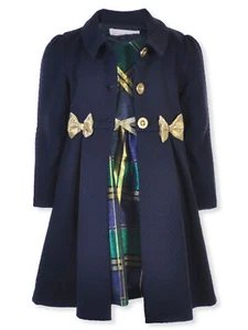Bonnie Jean Girls' 2-Piece Coat Dress Set Outfit - Picture 1 of 3