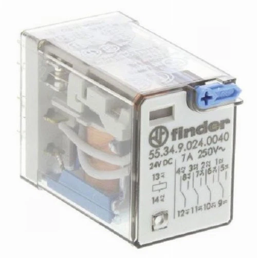 Relais -4 RT -Enfichable, bobine -24Vdc- Finder- 55.34.9.024.0040 -  - Image 1 of 1