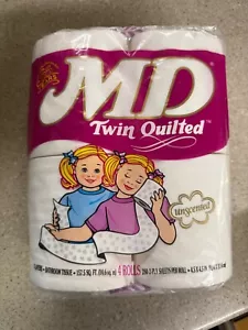 MD Twin Quilted Bathroom Toilet Tissue 4 Rolls Toilet Paper White 1996 NOS - Picture 1 of 7