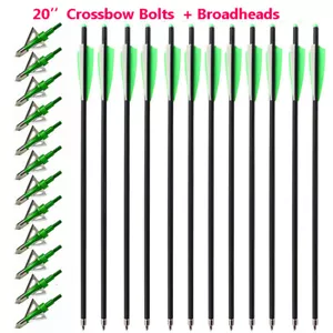 Huntingdoor 20-inch Carbon Arrows Bolts Screw-in Points Hunting Tips - Picture 1 of 15