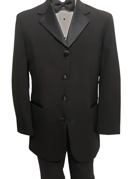 Black Western Cowboy Longer style Tuxedo Jacket Coat 4 Button Johnny Cash - Image 1 of 4