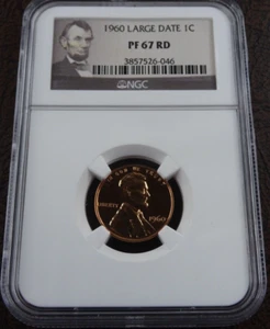 1960 Lincoln Memorial Proof Cent NGC PF 67 RD Large Date US Mint 1C Penny - Picture 1 of 3