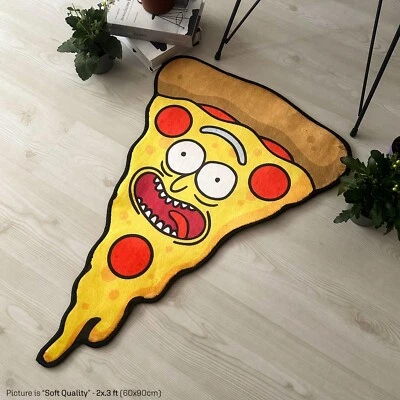 Pizza Slice Rick Sanchez Kitchen Soft Mat Rug, Rick and Morty Adult Cartoon, 2x3 - Image 1 of 4