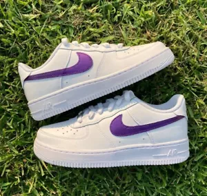 Nike Air Force 1 Prince Purple Pearlescent White Custom Shoes Mens Womens Kids - Picture 1 of 20
