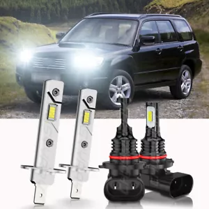 For Subaru Forester 2006-2008 4pcs H1+9005 LED Headlight Kit Hi/Low Beam Bulbs - Picture 1 of 19