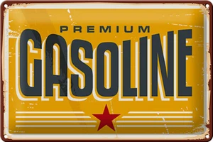 Blechschild Retro 30x20cm Premum Gasoline Tankstelle Benzin Deko Schild tin sign - Picture 1 of 5