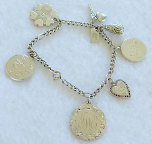 Bracciale vintage anni 50 60 in argento sterling con ciondolo - Foto 1 di 10